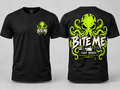 Bite Me Chef Moody toxic green octopus chef knife graphic t-shirt front and back on black