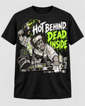 Hot Behind Dead Inside zombie chef graphic t-shirt in black with green print